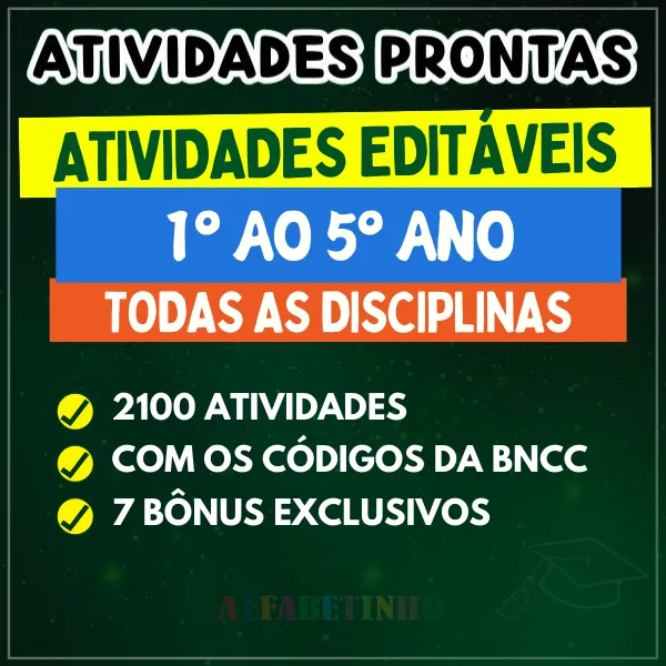 Combo Atividades 1º ao 5º Ano Ensino Fundamental BNCC 2025
