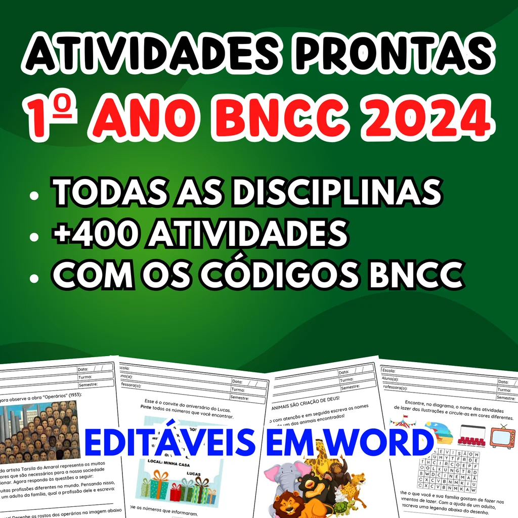 Atividades - 1º Ano Fundamental - Todas as Disciplinas