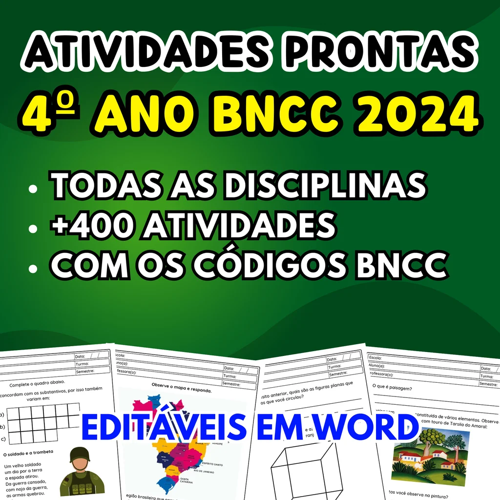 Atividades - 4º Ano Fundamental - Todas as Disciplinas