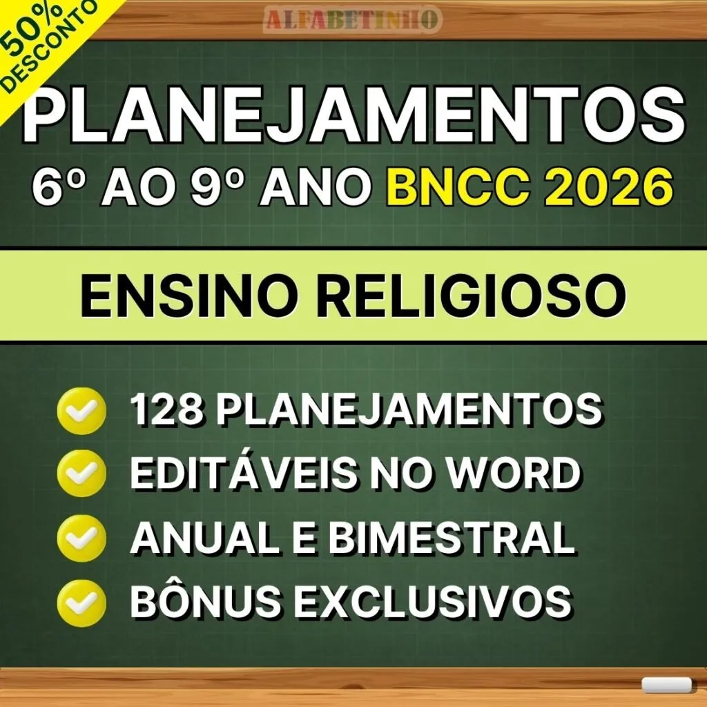 ENSINO RELIGIOSO - Planos de Aula do 6º ao 9º ano - BNCC 2026