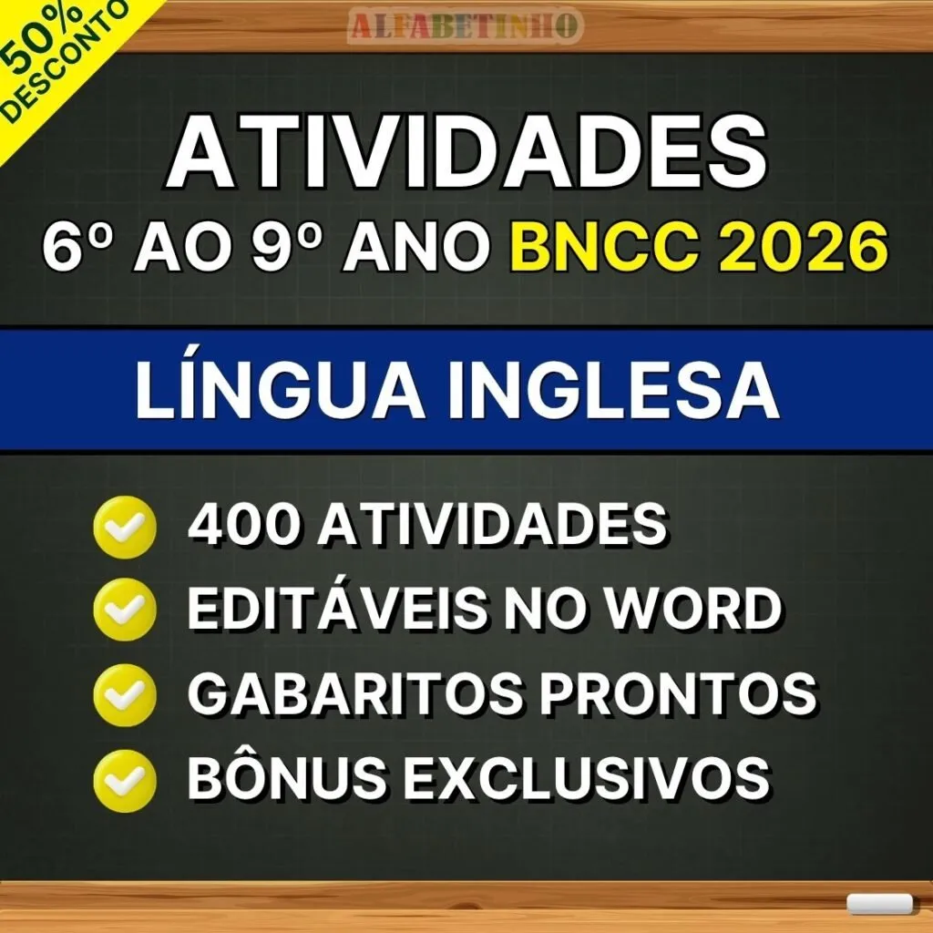 LÍNGUA INGLESA - Atividades do 6º ao 9º ano - BNCC 2026