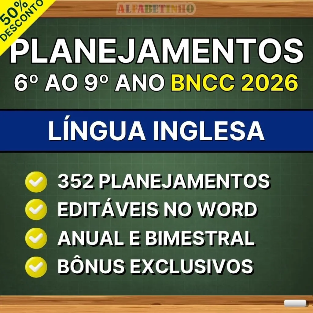 LÍNGUA INGLESA - Planos de Aula do 6º ao 9º ano - BNCC 2026