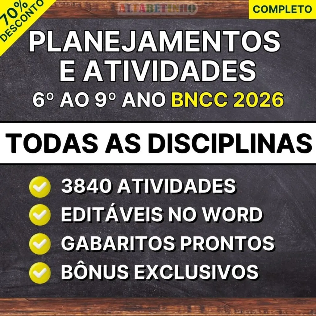 Combo Completo Planos de Aula Ensino Fundamental 2 BNCC Atualizada