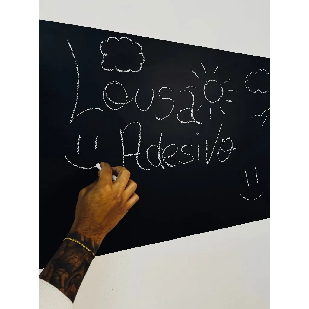 Adesivo Lousa Preto Fosco 70x50cm para Quadro Pedagógico com Giz e Apagador - Ideal para Sala de Aula Infantil e Ensino Fundamental