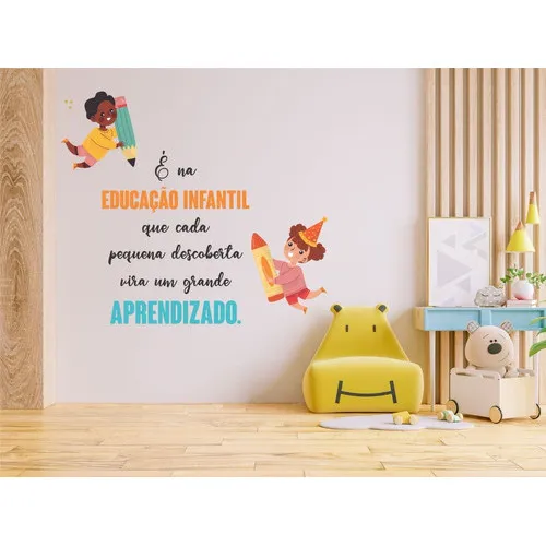 Adesivo Decorativo para Sala de Aula com Frases Motivacionais para Educação Infantil - Decoração Pedagógica para Professores da Escola