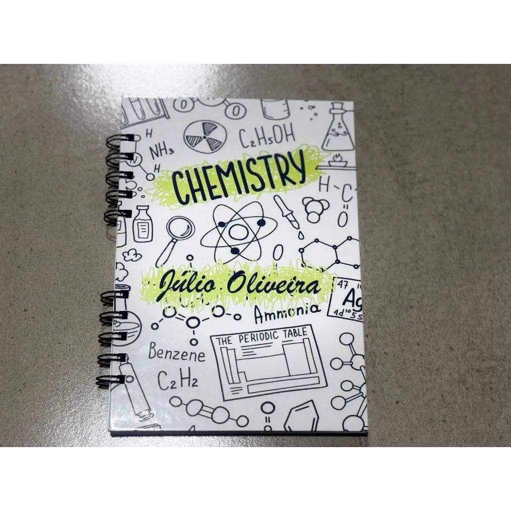 Caderno Personalizado para Profissionais e Estudantes de Química - Organizador Didático Portátil para Aulas e Anotações Pedagógicas