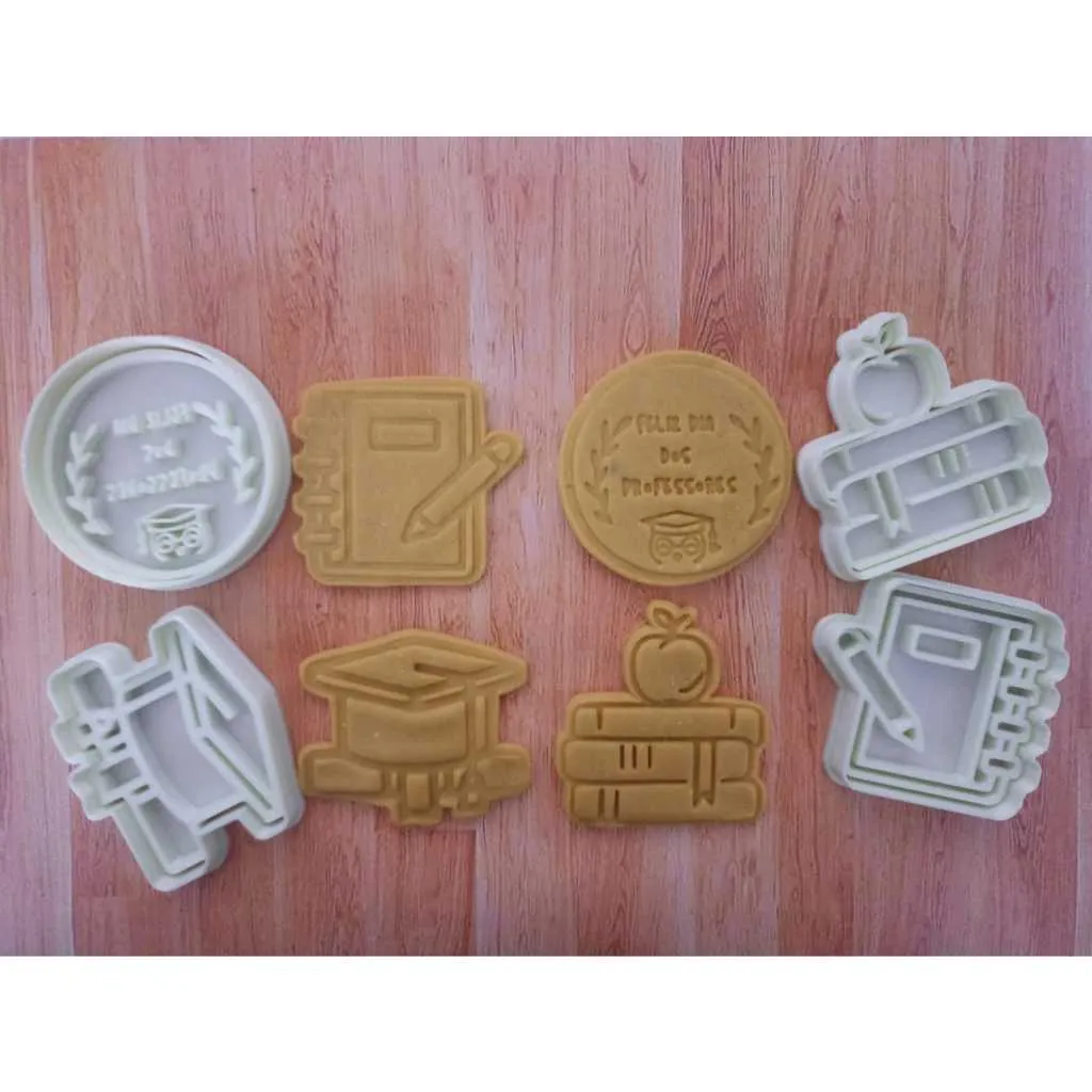 Cortadores de Cookies e Massinha Professores Tema Dia dos Professores Coruja Maçã Caderno para Atividades Pedagógicas Educação Infantil e Fundamental